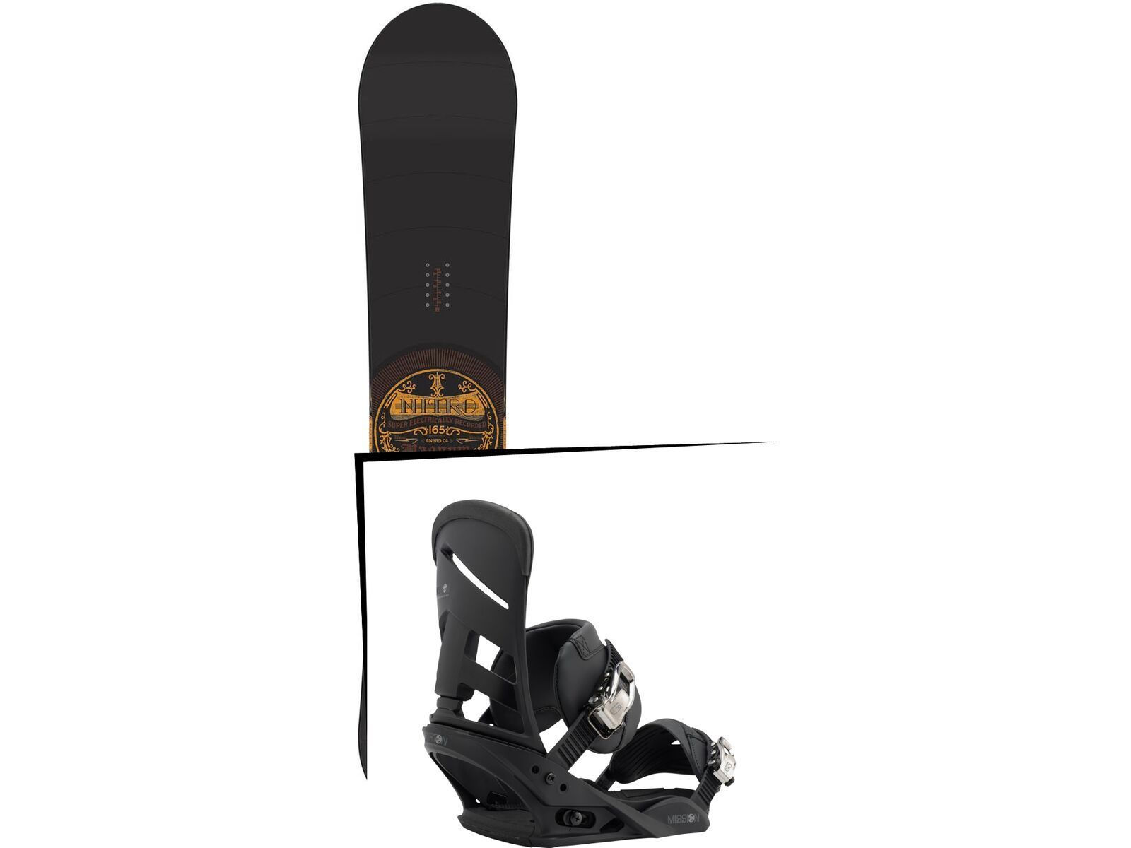 Set: Nitro Magnum 2015 + Burton Mission 2017, black - Snowboardset | Bild 1