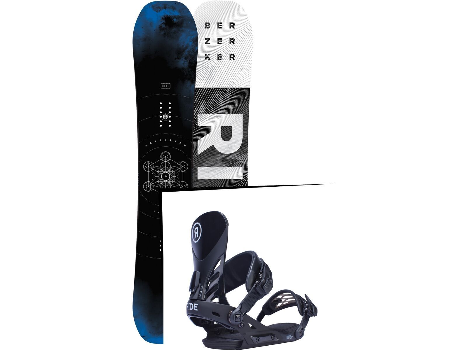 Set: Ride Berzerker 2017 + Ride EX 2017, black - Snowboardset | Bild 1
