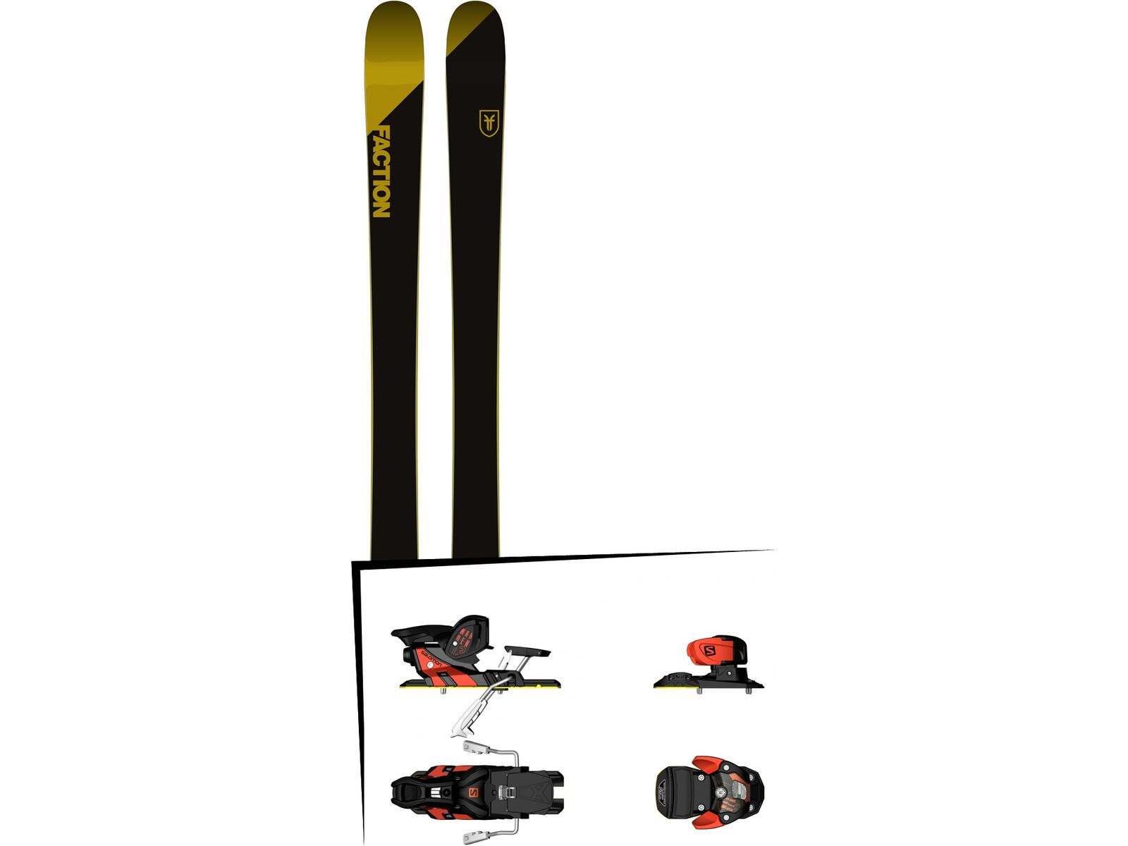 Set: Faction Candide 2.0 2018 + Salomon Warden MNC 13 white/black/orange | Bild 1