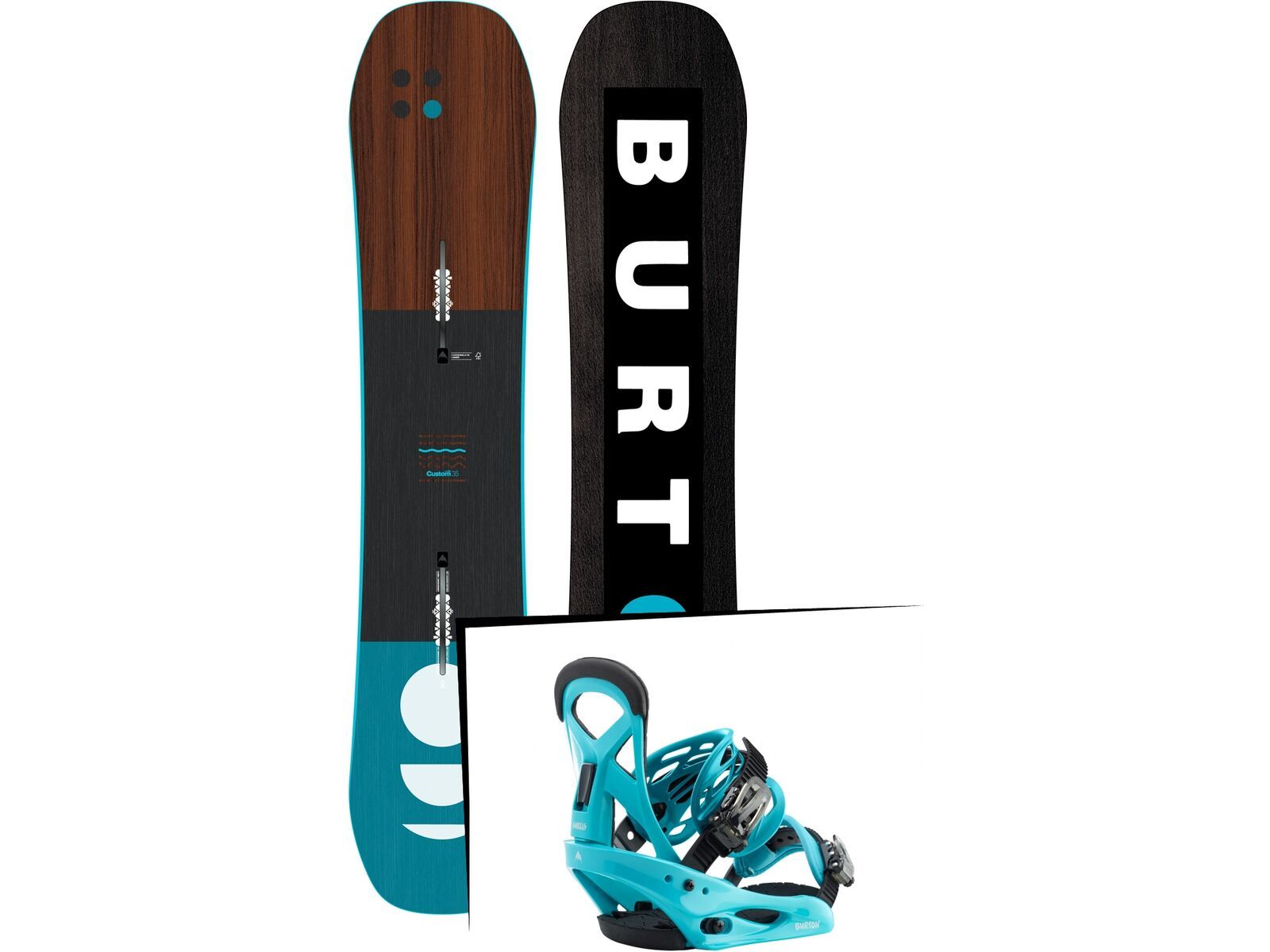 Set: Burton Custom Smalls 2019 + Burton Mission Smalls surf blue | Bild 1