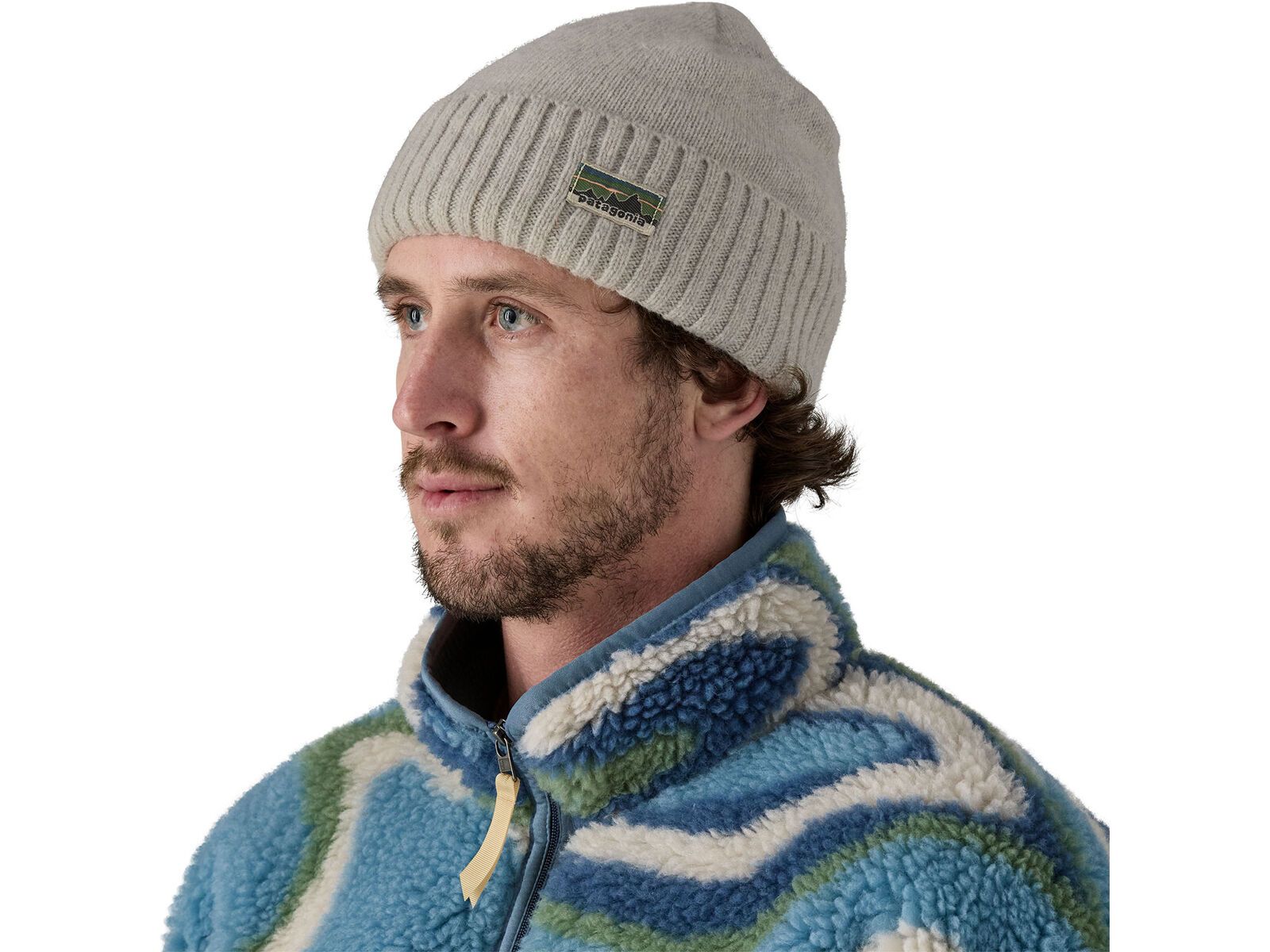 Patagonia Brodeo Beanie OG Legacy Label, crisp grey | Bild 2