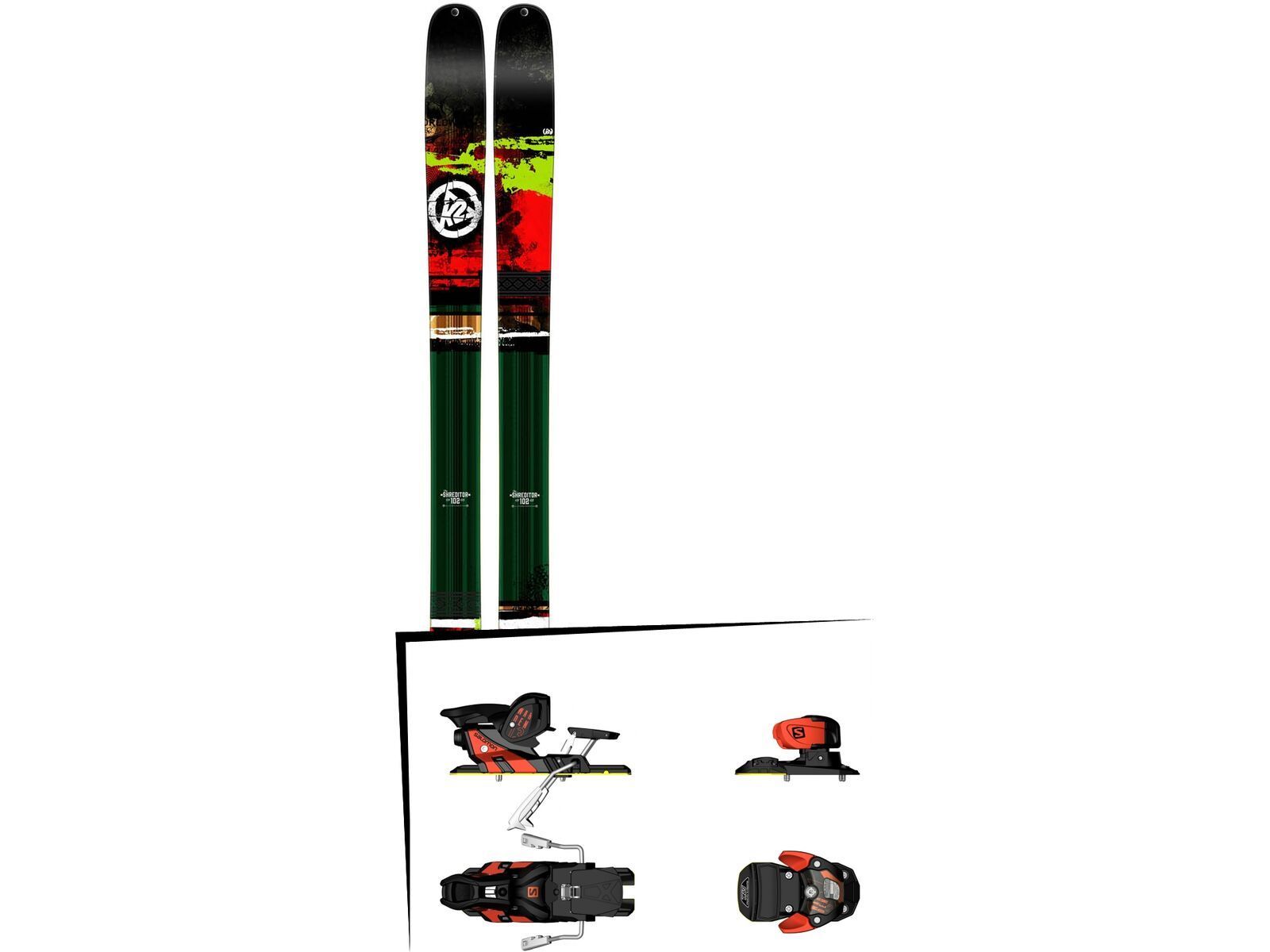 K2 SKI Set: Shreditor 102 2015 + Salomon Warden MNC 13 | Bild 1