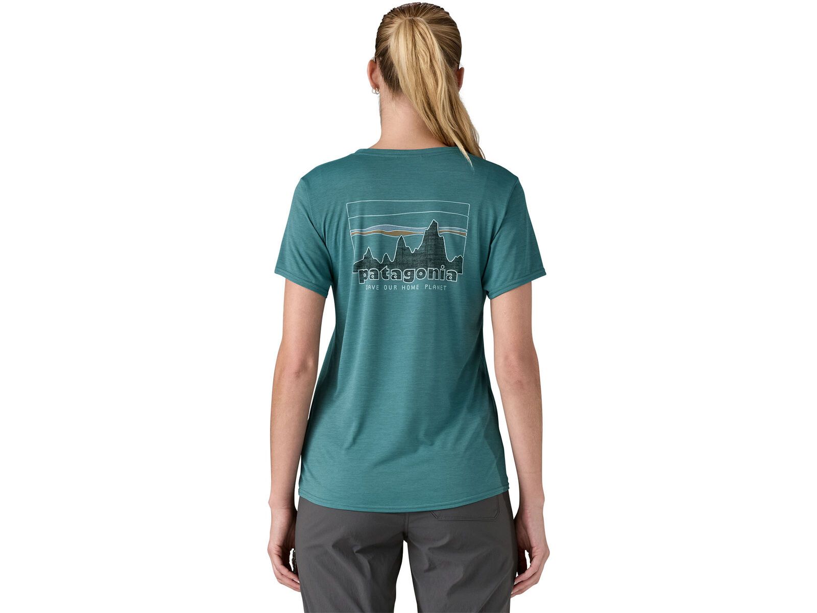 Patagonia Women's Capilene Cool Daily Graphic Shirt '73 Skyline, wetland blue x-dye | Bild 3