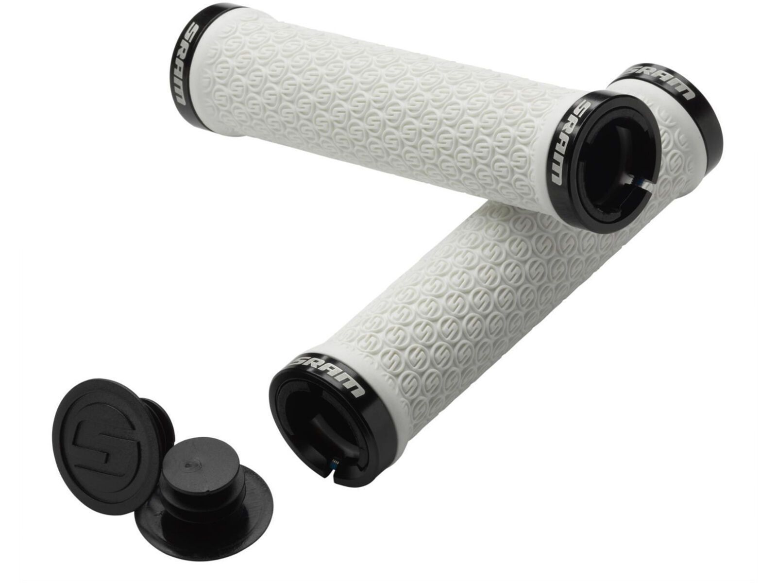 SRAM Locking Grips w/Double Clamps & End Plugs, white | Bild 1