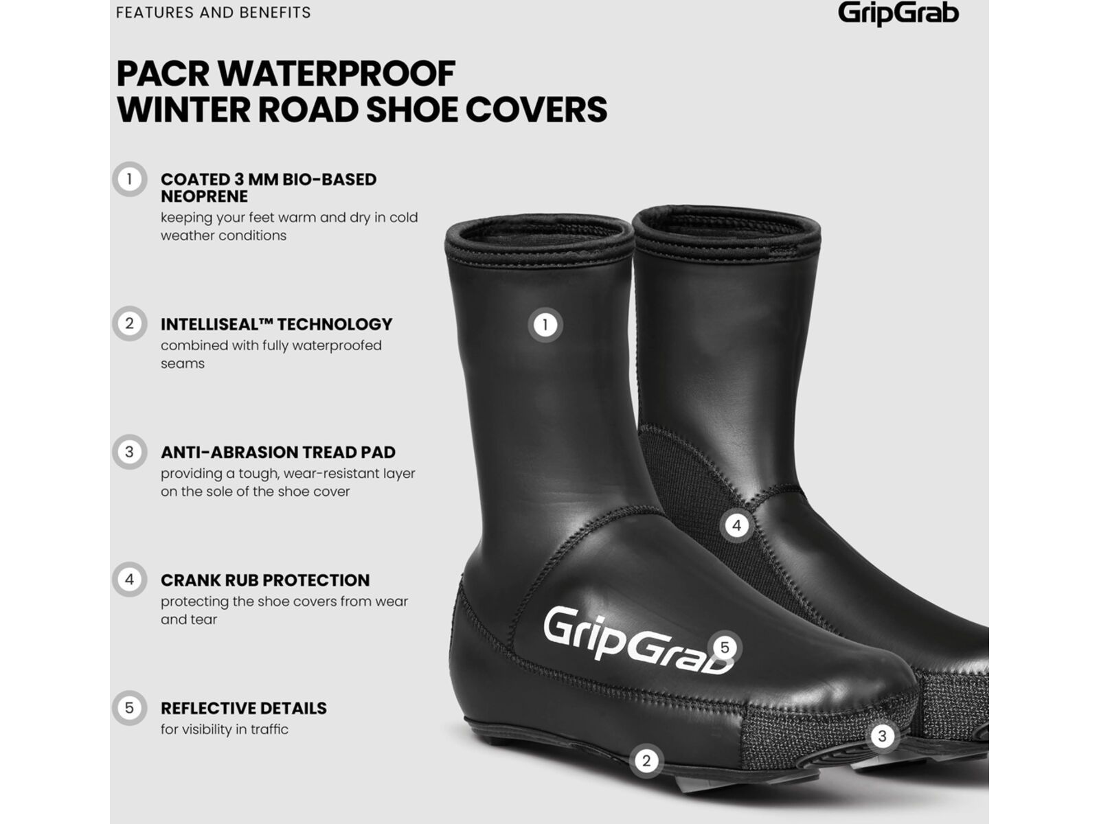 GripGrap PACR Waterproof Winter Road Shoe Covers, black | Bild 10