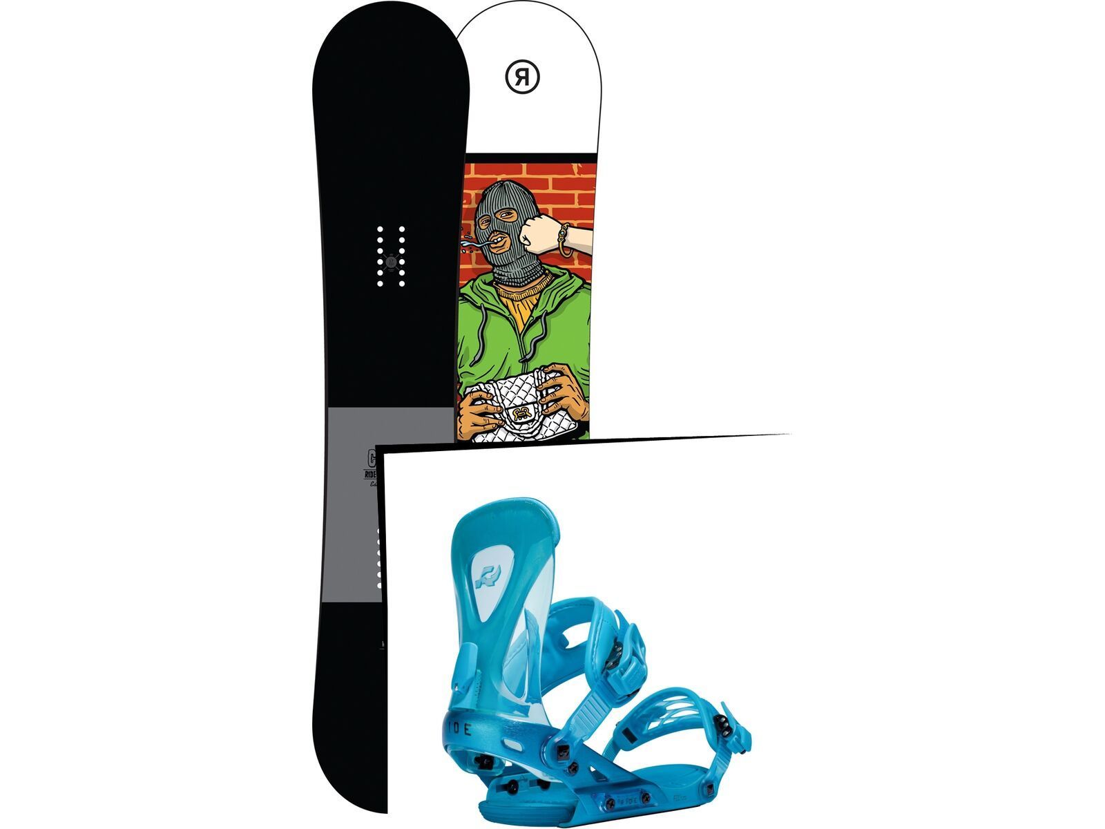 Set: Ride Crook 2017 + Ride Revolt 2016, aqua - Snowboardset | Bild 1
