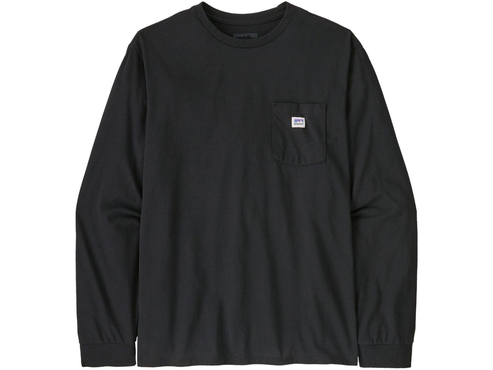 Patagonia Long-Sleeved Shop Sticker Pocket Responsibili-Tee, black | Bild 1