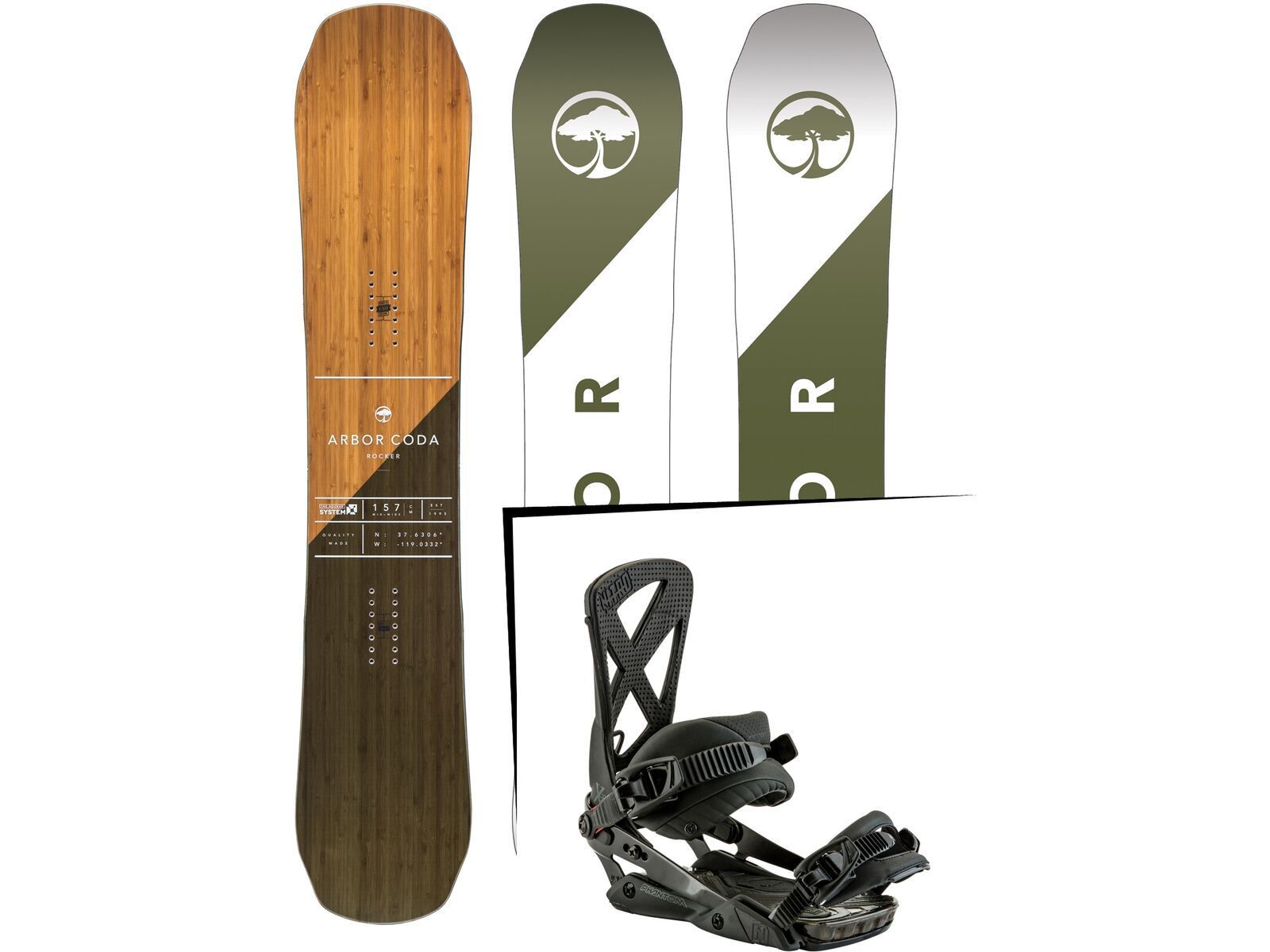 Set: Arbor Coda Rocker 2017 + Nitro Phantom 2017, midnight - Snowboardset | Bild 1