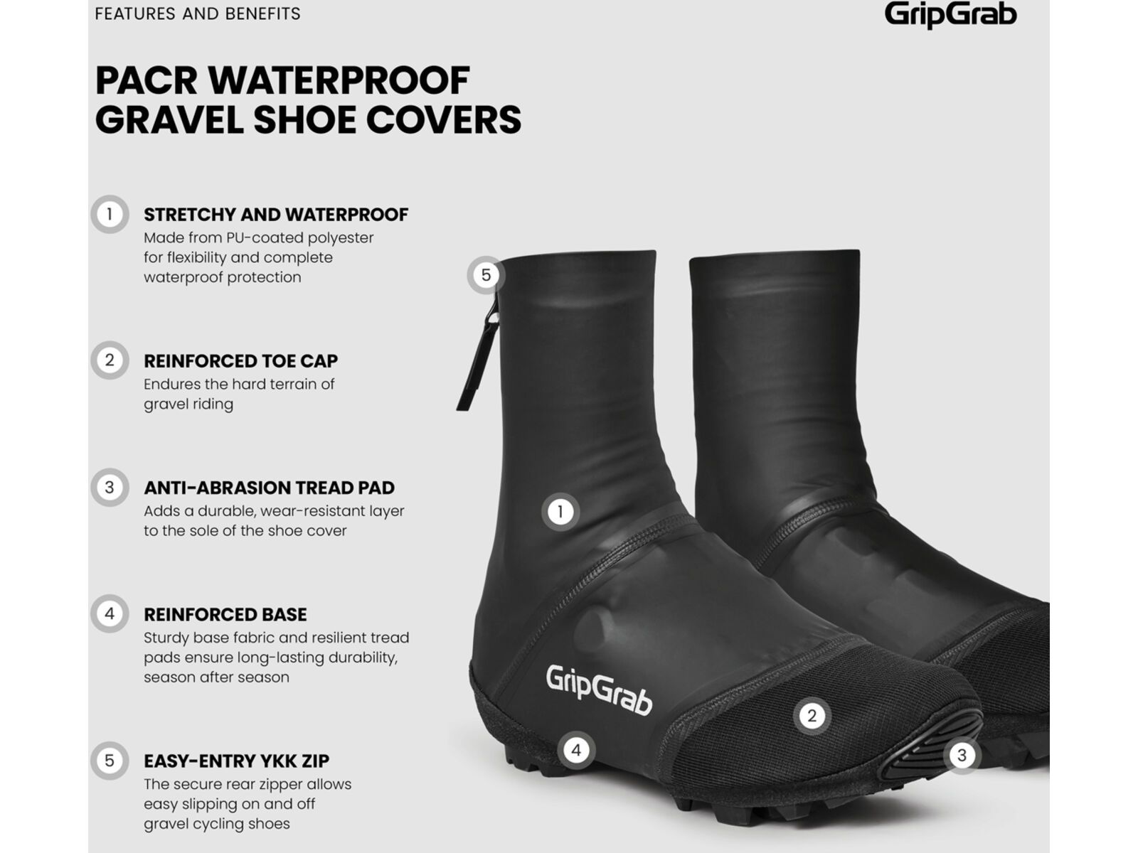 GripGrap PACR Waterproof Gravel Shoe Covers, black | Bild 10