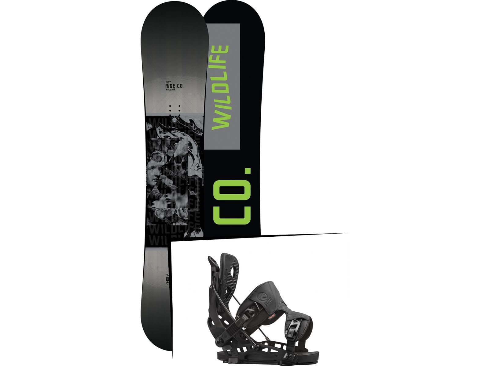 Set: Ride Wild Life 2017 + Flow NX2 2016, black - Snowboardset | Bild 1