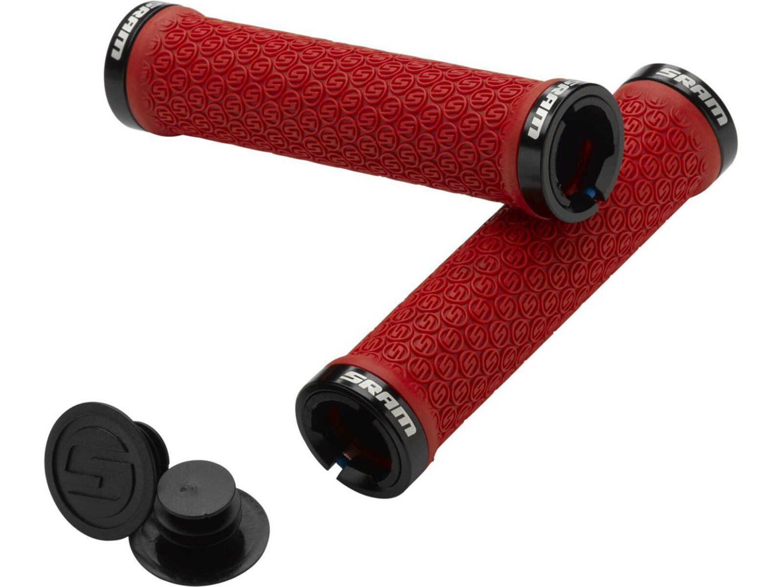 SRAM Locking Grips w/Double Clamps & End Plugs, red | Bild 1