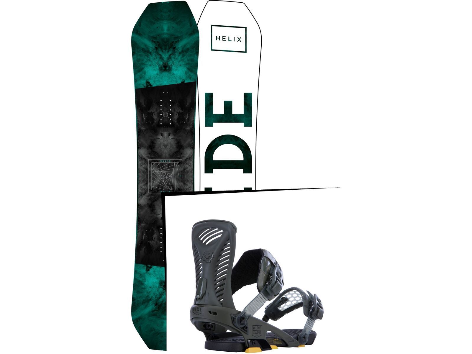 Set: Ride Helix 2017 + Ride Capo 2015, matte olive - Snowboardset | Bild 1
