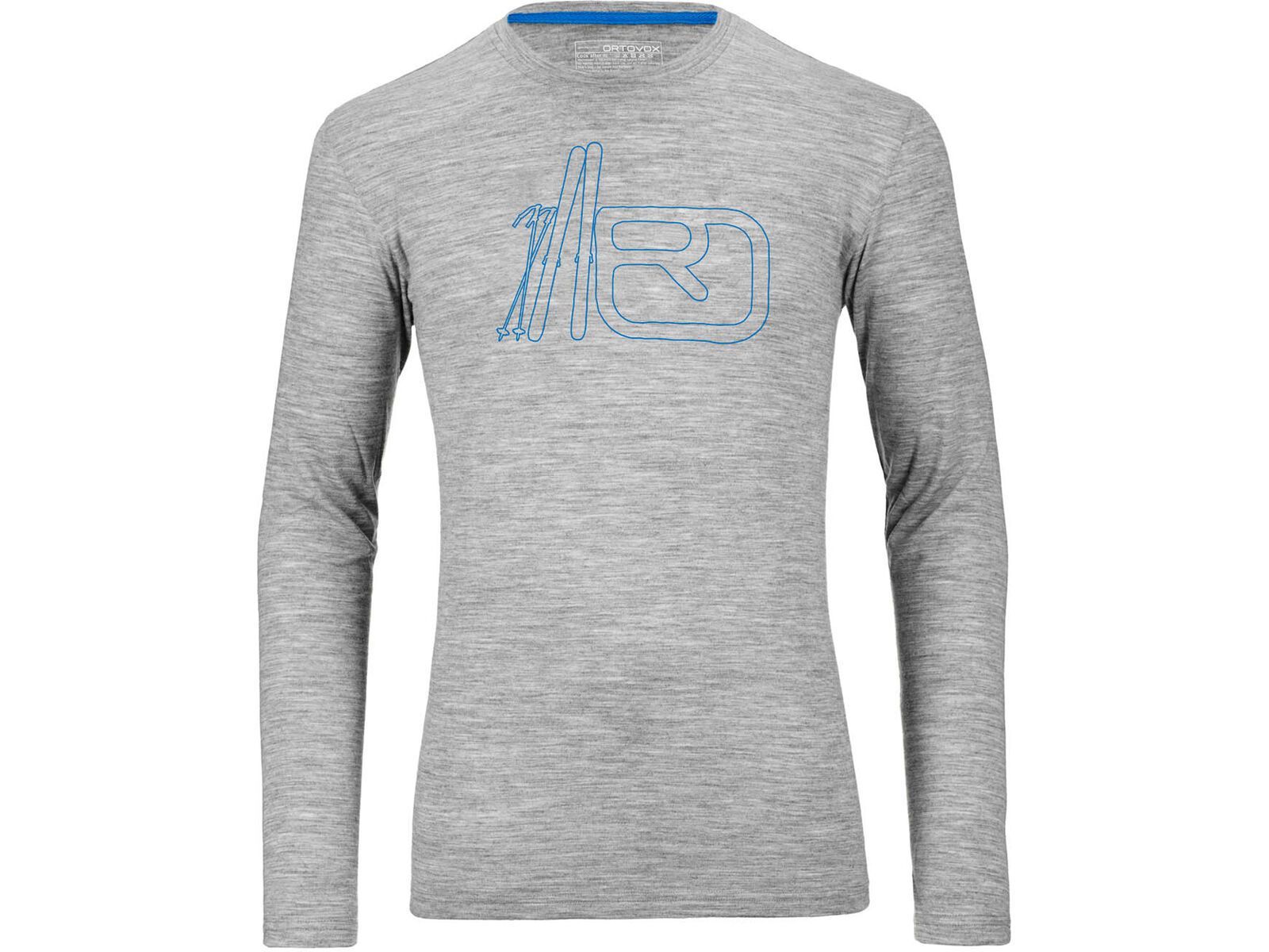 Ortovox Merino 185 Long Sleeve Print, grey blend | Bild 1