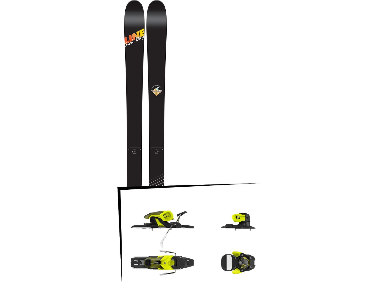 Set: Line Sick Day 95 2017 + Salomon Warden 11 100 mm, yellow black - Skiset | Bild 1