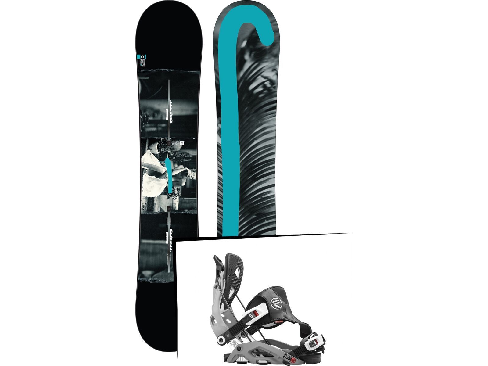Set: Burton Custom Twin 2017 + Flow Fuse Hybrid (1513151S) | Bild 1