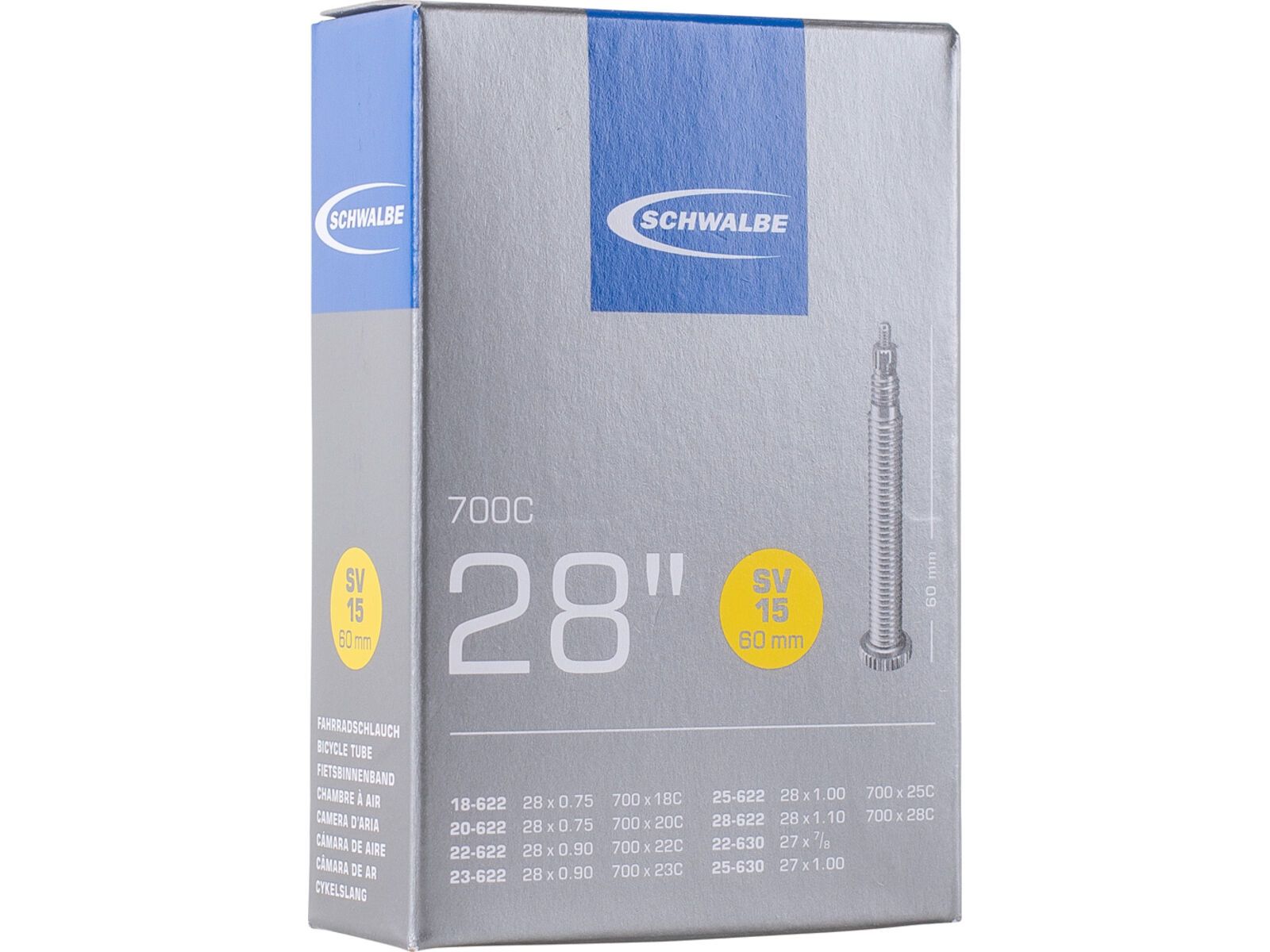 Schwalbe Schlauch SV 15 - 28 x 0.75-1.10 / 700 x 18-28C / 60 mm | Bild 1