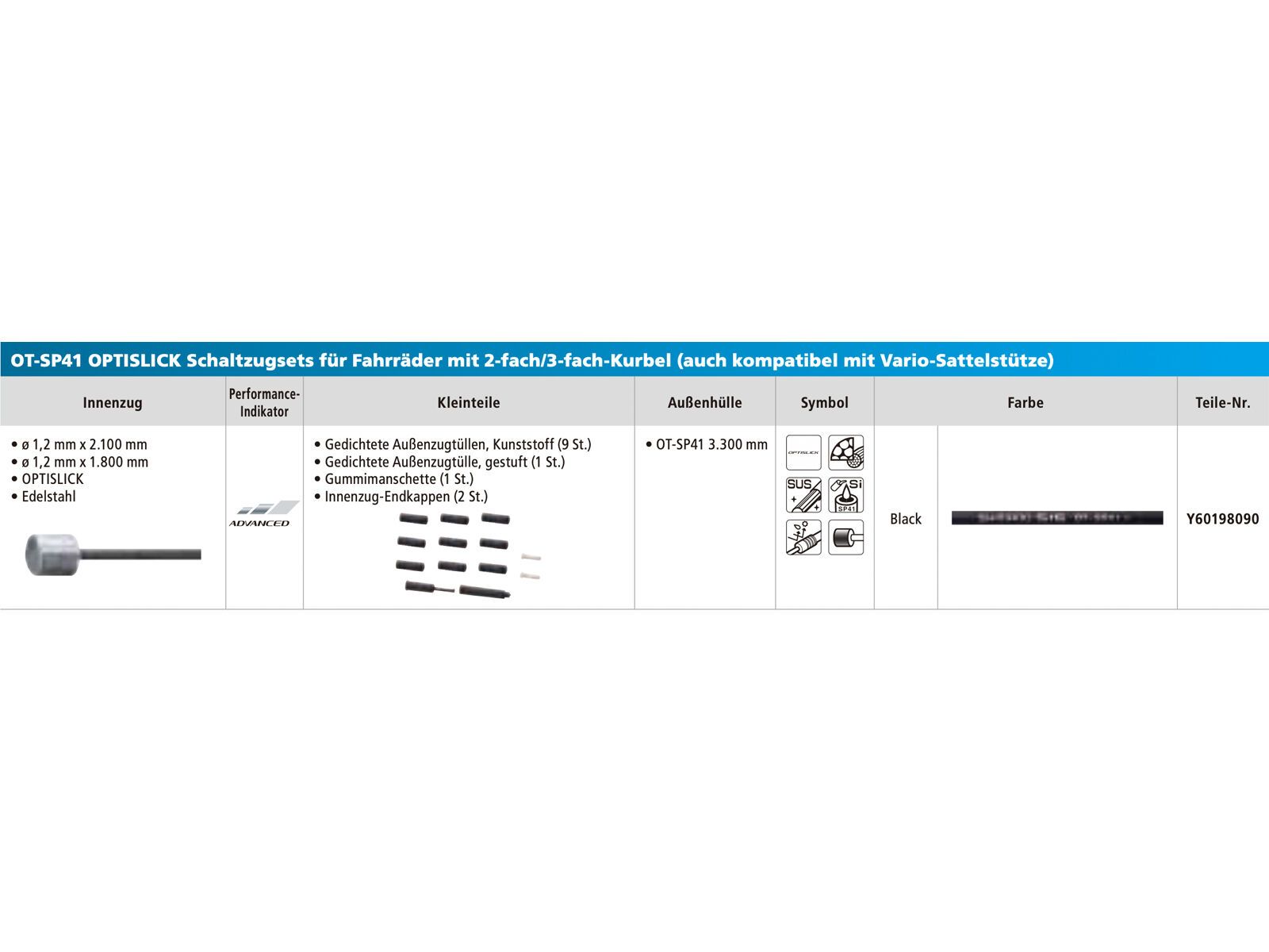Shimano Schaltzug-Set MTB Edelstahl OPTISLICK - 2x 2.100 mm | Bild 2