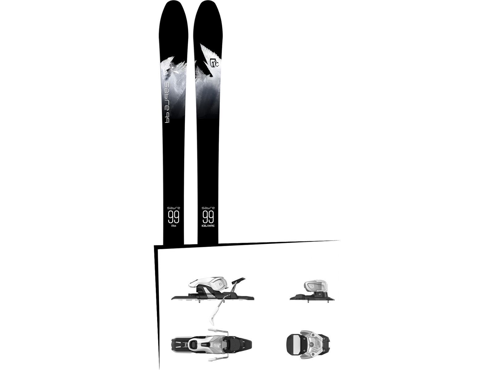 Set: Icelantic Sabre 99 2018 + Salomon Warden 11 silver/white | Bild 1
