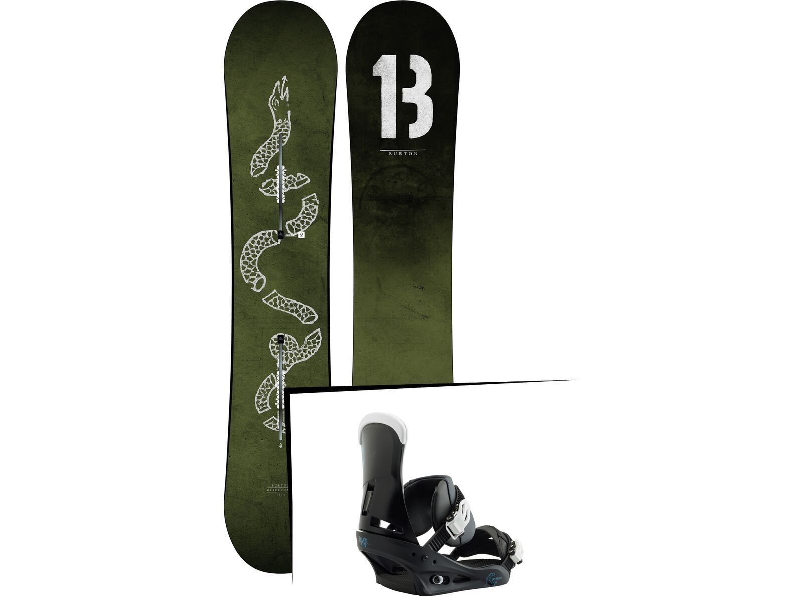 Set: Burton Descendant Wide 2019 + Burton Custom black/multi | Bild 1