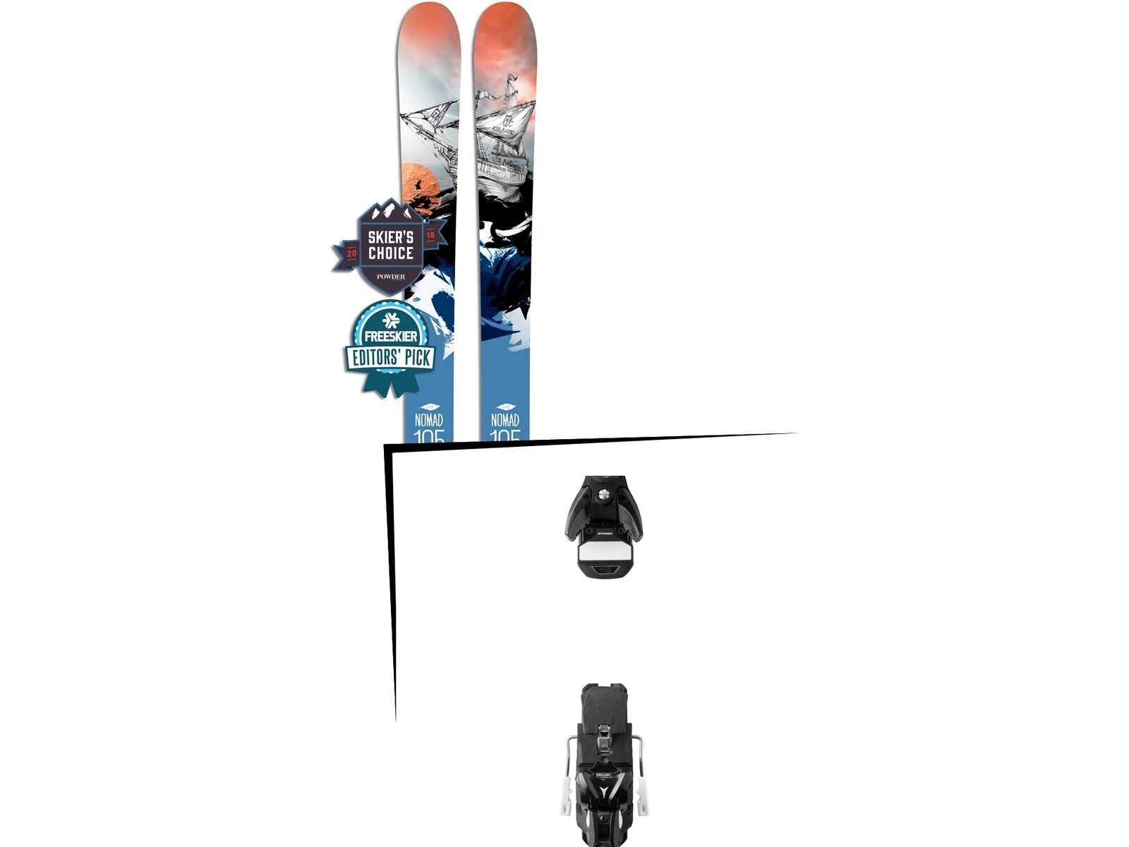 Set: Icelantic Nomad 105 Lite 2018 + Atomic STH 13 WTR black/gun metal | Bild 1