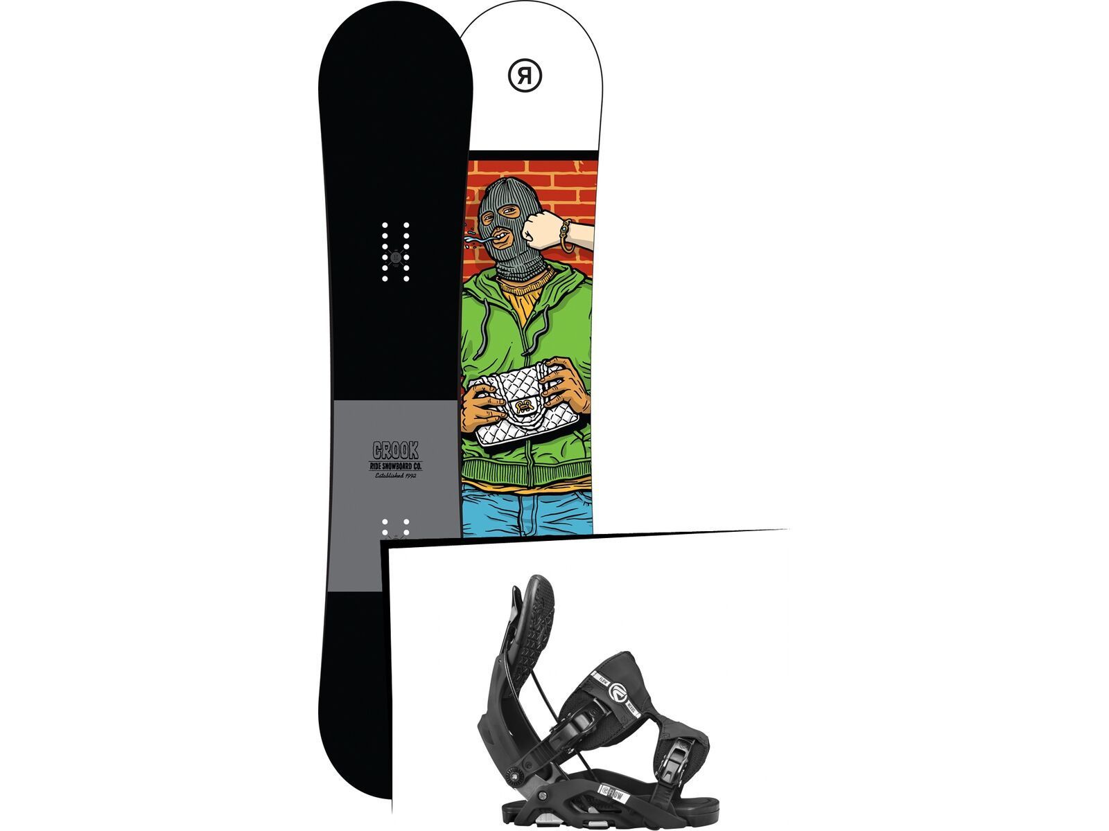 Set: Ride Crook 2017 + Flow Nexus 2017, black - Snowboardset | Bild 1