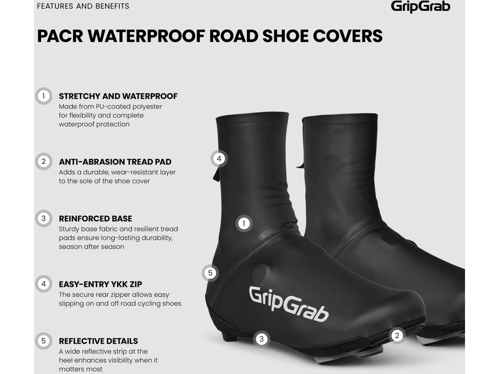 GripGrap PACR Waterproof Road Shoe Covers, black | Bild 9