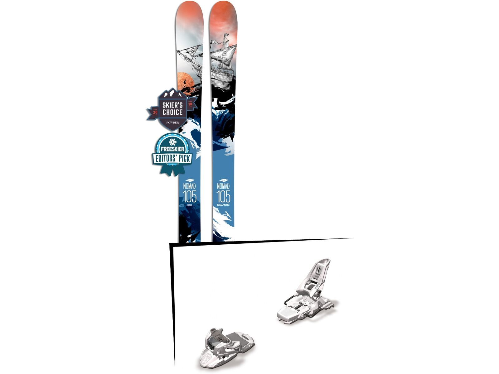 Set: Icelantic Nomad 105 Lite 2018 + Marker Squire 11 white | Bild 1