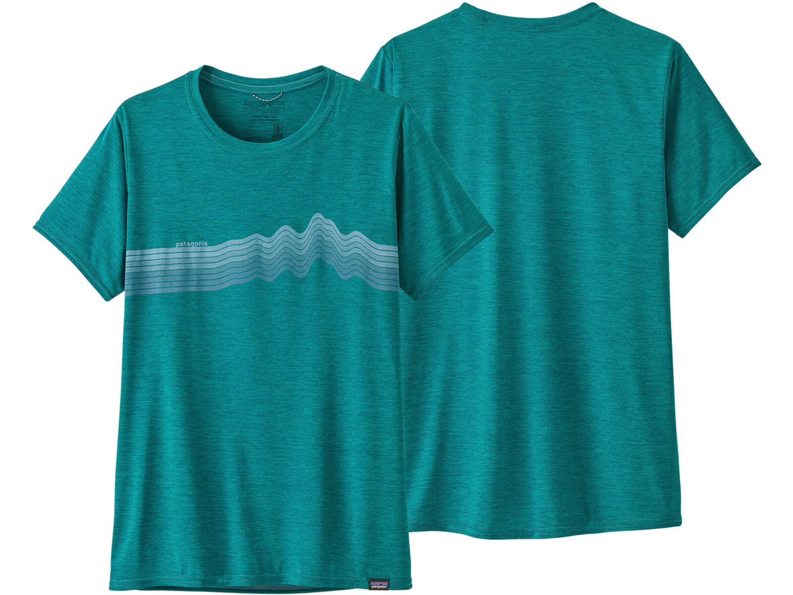 Patagonia Women's Capilene Cool Daily Graphic Shirt Ridge Rise Stripe, borealis green x-dye | Bild 1