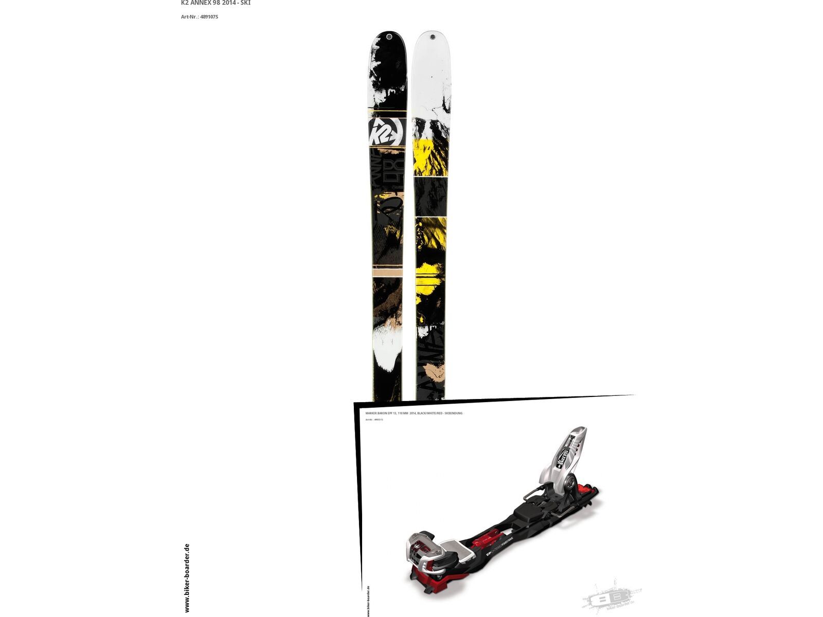 K2 SKI Set: Annex 98 2014 + Marker Baron EPF 13 | Bild 1