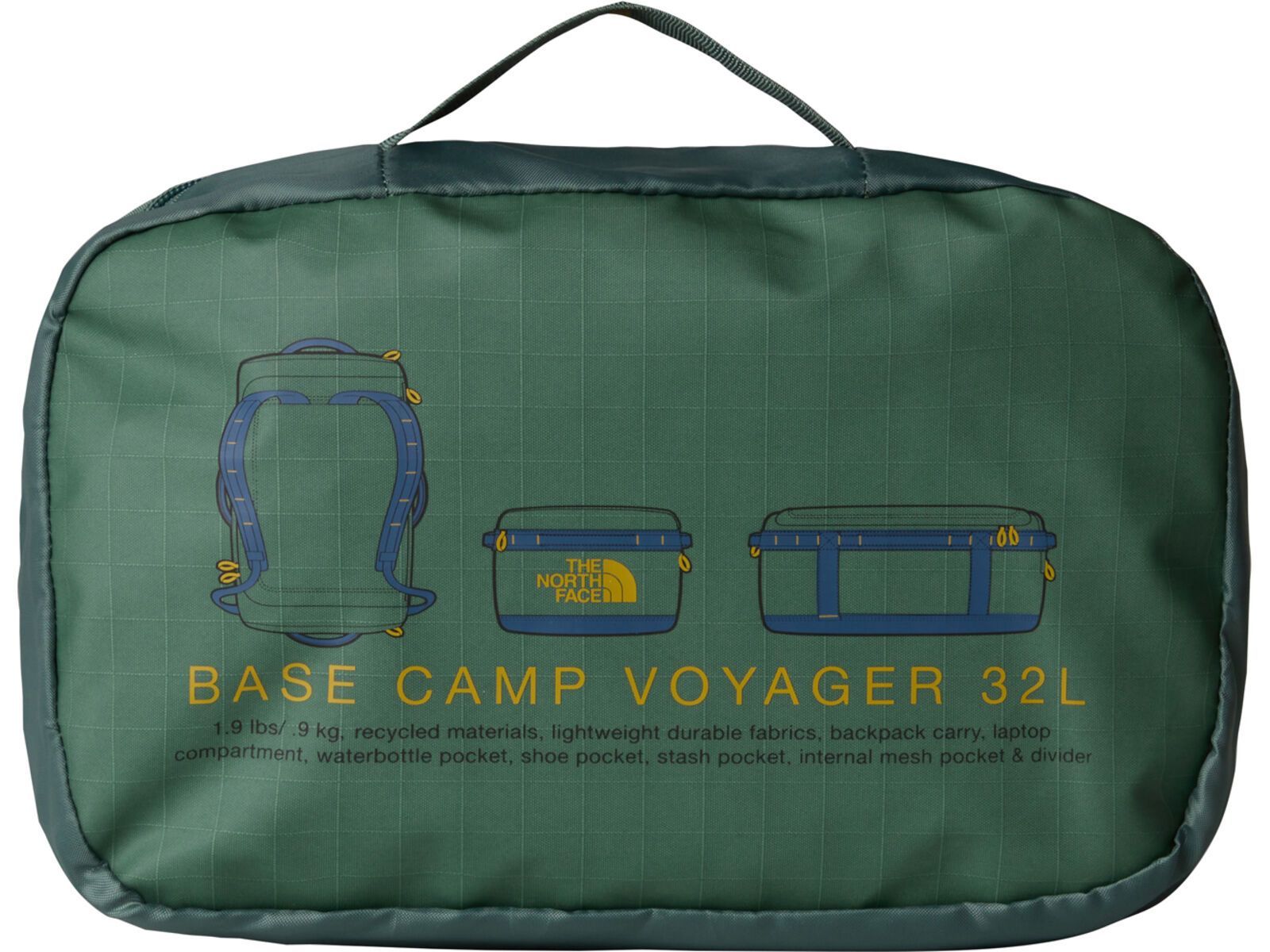 The North Face Base Camp Voyager Duffel 32L, duck green/shady blue | Bild 5