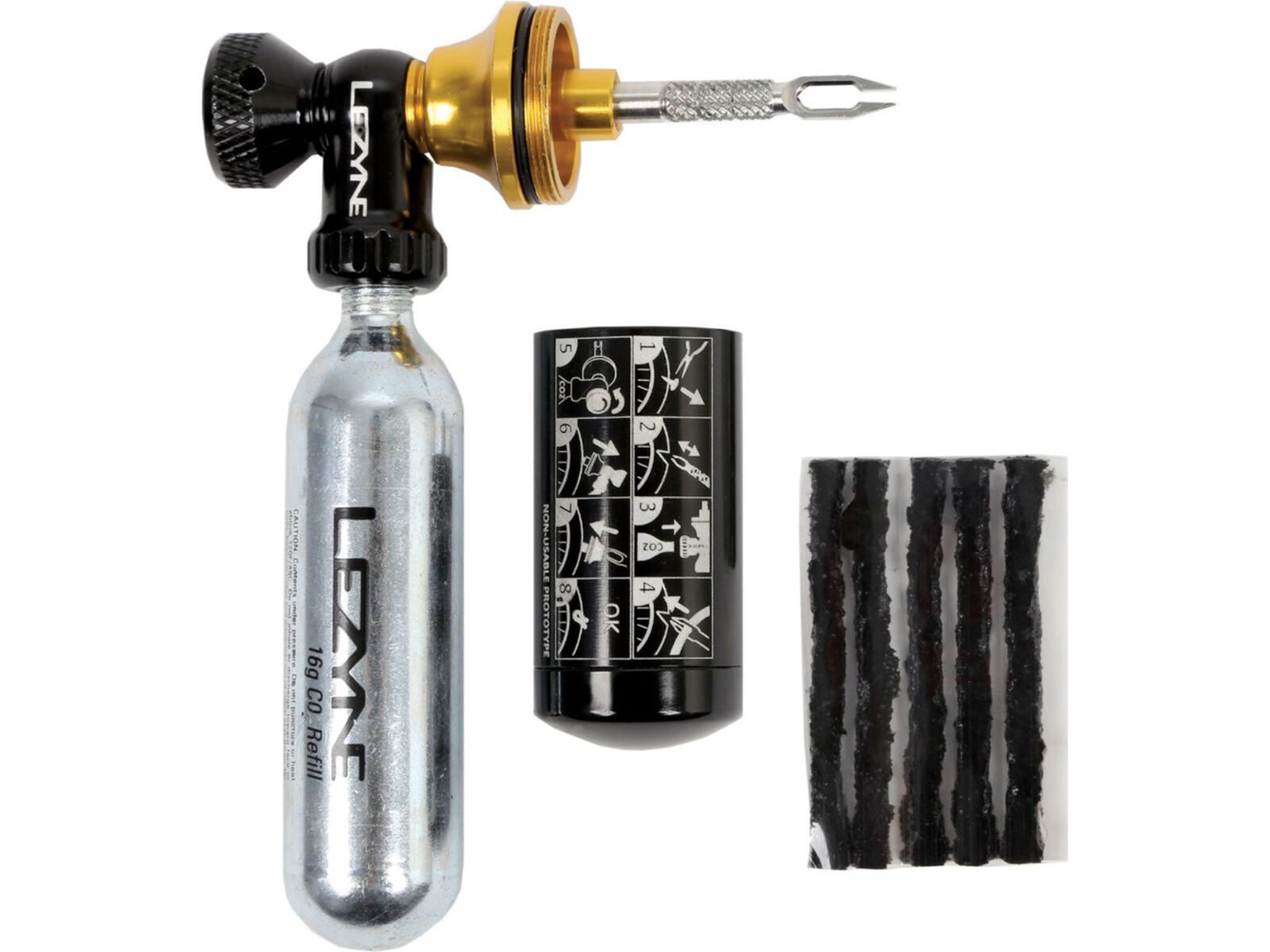Lezyne Tubeless CO2 Blaster 2x 20 g, black/gold | Bild 3