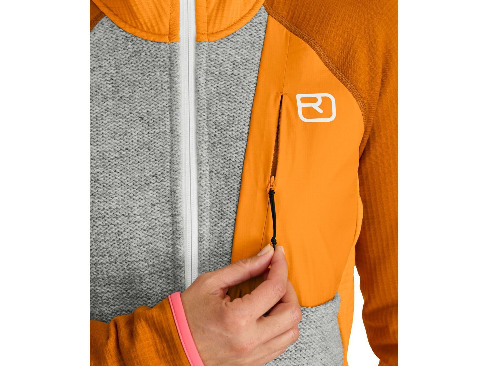 Ortovox Merino Fleece Grid Plus Classic Knit Hoody W, grey ice | Bild 4