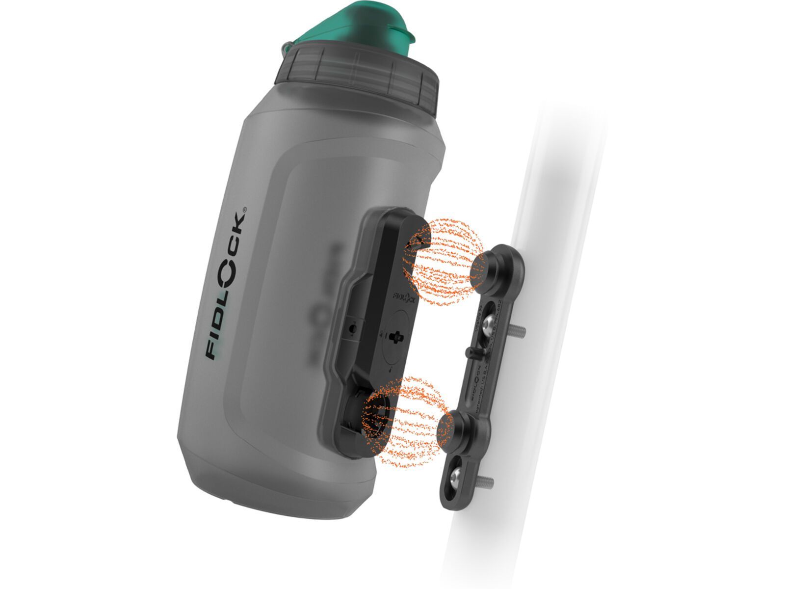 Fidlock Twist Bottle 750 Antibacterial + Bike Base, transparent black/light green | Bild 1