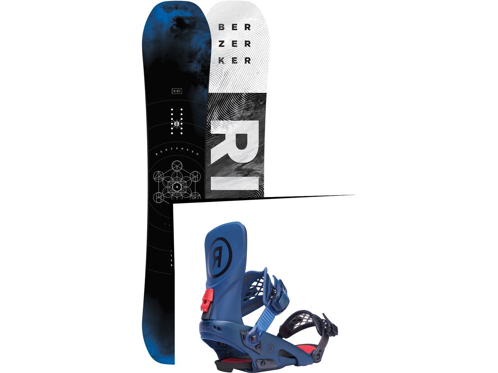 Set: Ride Berzerker 2017 + Ride LTD 2017, blue - Snowboardset | Bild 1