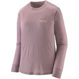 Patagonia Women's Long-Sleeved Capilene Cool Merino Blend Graphic Shirt Fitz Roy Strata quiet violet