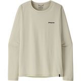 Patagonia Women's Long-Sleeved Capilene Cool Daily Shirt - Boardshort Logo dyno white