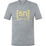 super.natural Grid Logo Tee Herren cashmere grey melange/aspen gold