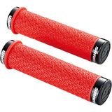 SRAM DH Silicone Locking Grips w/Double Clamps & End Plugs rot