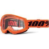 100% Strata 2 Junior Goggle - Clear Lens neon orange
