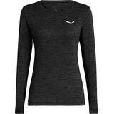 Salewa Puez Melange Dry’Ton Langarm Tee Damen black out melange
