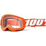 100% Strata 2 Junior Goggle - Clear orange