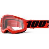 100% Strata 2 Junior Goggle - Clear red