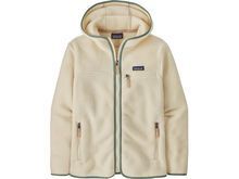 Patagonia Women's Retro Pile Hoody, natural w/ellwood green