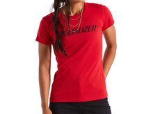 Specialized Wordmark T-Shirt Damen kurzarm, flo red