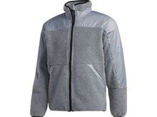 Adidas Fleece Zip Jacket, feather grey/orange