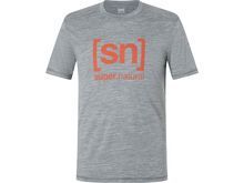 super.natural Logo Tee Herren, cashmere grey melange/chilli