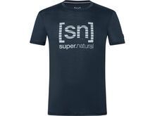 super.natural Grid Logo Tee Herren, blueberry/vapor grey