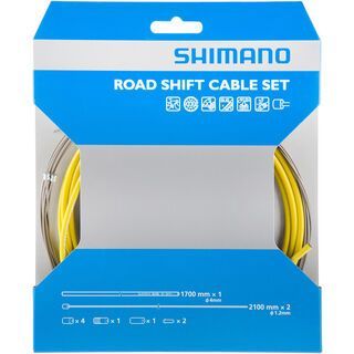 Shimano Road Sil-Tec beschichtet, gelb - Schaltzugset
