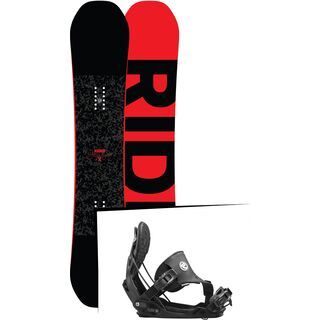 Set: Ride Machete 2017 + Flow Five Hybrid 2016, black - Snowboardset