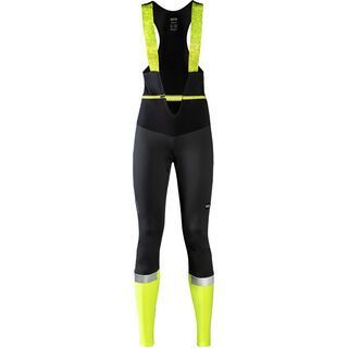 Gore Wear Ability Windstopper Thermo Trägerhose+ Damen black/neon yellow